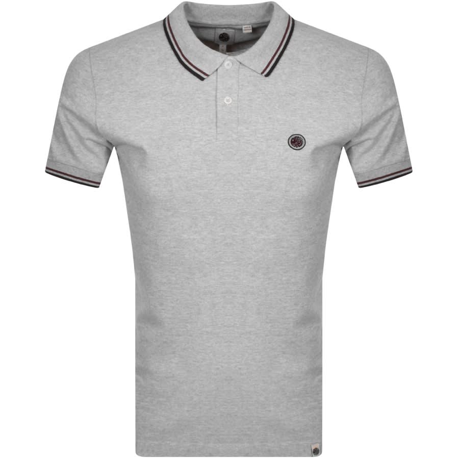 Alternative Image for ProductPretty Green Tipped Polo T Shirt Grey1